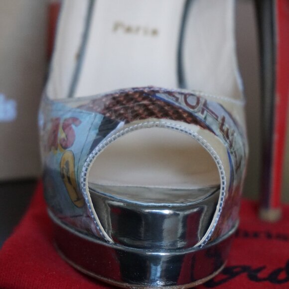 AUTHENTIC Christian Louboutin Cate Trash 140 PVC/Specchio Calf - Picture 2 of 7